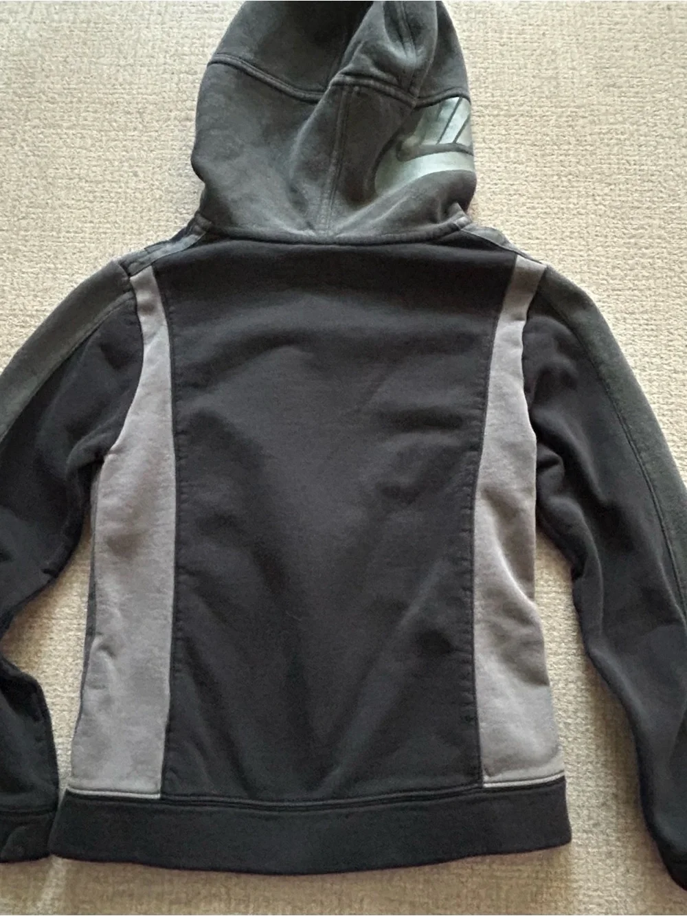Nike Kids Black & Gray Hooded Zip-Up Jacket